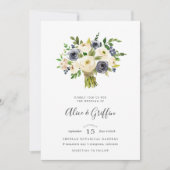 Blueberry Lane Bouquet bruiloft uitnodiging (Voorkant)