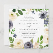 Blueberry Lane Square Wedding Invitation Kaart (Voorkant)