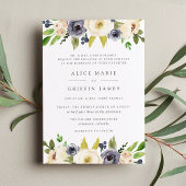 Blueberry Lane Wedding Invitation Kaart