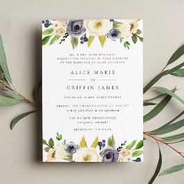 Blueberry Lane Wedding Invitation Kaart