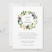 Blueberry Lane Wreath Wedding Invitation Kaart (Voorkant)