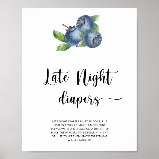 Blueberry \ Late nacht luiers spel Poster (Voorkant)
