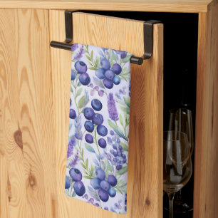 Blueberry Lavender Garden – Waterverf Bloemen Theedoek
