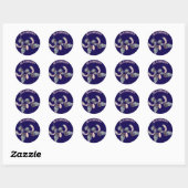 Blueberry Leaf-Waterverf Ronde Sticker (Vel)