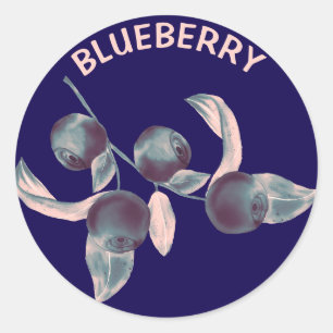 Blueberry Leaf-Waterverf Ronde Sticker