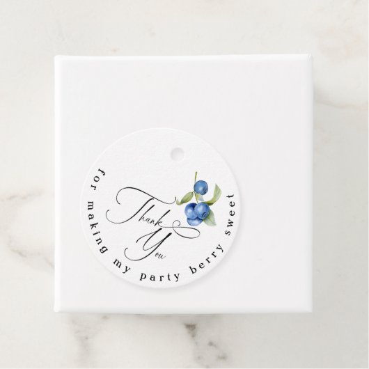 Blueberry lief baby shower dank u bedankjes labels (In situ)