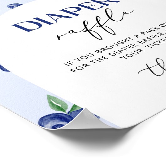 Blueberry luier loterij teken. Berry luier loterij Poster (Hoek)