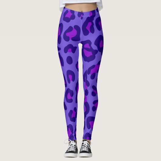 Blueberry-luipaard Leggings (Voorkant)