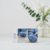 Blueberry macro met waterdruppels visitekaartje (Staand voorkant)