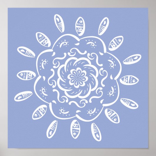Blueberry Mandala Poster (Voorkant)