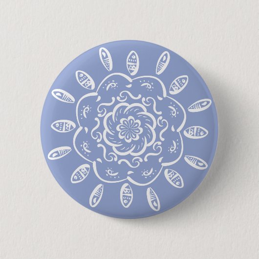 Blueberry Mandala Ronde Button 5,7 Cm (Voorkant)