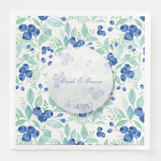 Blueberry Midzomer Rustic Berry Wedding Servet (Voorkant)