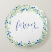 Blueberry Midzomer Rustic Weddenschap Forever Rond Kussen (Voorkant)