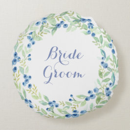 Blueberry Midzomer Rustic Weddenschap Forever Rond Kussen