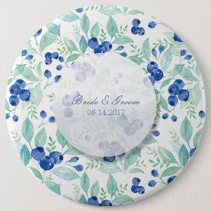 Blueberry Midzomer Rustic Wedding Ronde Button 6,0 Cm