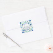 Blueberry Midzomer Rustieke Berry Bruiloft Bedankt Vierkante Sticker (Envelop)