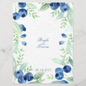 Blueberry Midzomer Rustieke Berry Bruiloft Menu (Achterkant)