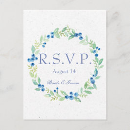 Blueberry Midzomer Rustieke Berry Bruiloft RSVP Uitnodiging Briefkaart