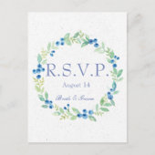 Blueberry Midzomer Rustieke Berry Bruiloft RSVP Uitnodiging Briefkaart (Voorkant)