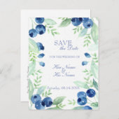 Blueberry Midzomer rustieke bruiloft SAVE the Date Aankondigingskaart (Voorkant / Achterkant)