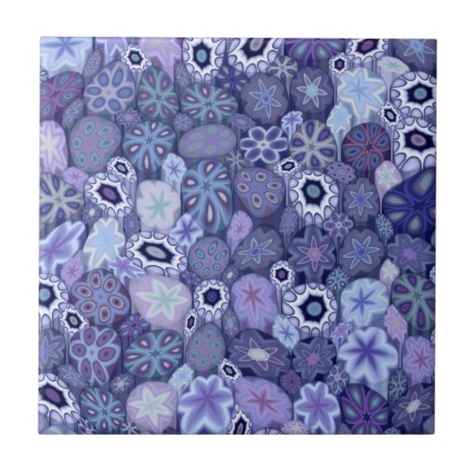 Blueberry Millefiori Tegeltje (Voorkant)