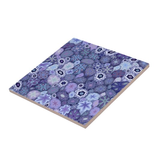 Blueberry Millefiori Tegeltje (Zijkant)