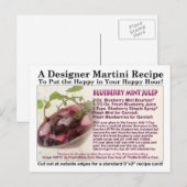 BLUEBERRY MINT JULEP COCKTAIL RECEPT BRIEFKAART (Voorkant / Achterkant)