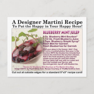 BLUEBERRY MINT JULEP COCKTAIL RECEPT BRIEFKAART