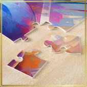 Blueberry Modern abstract Glass Marble Schilderij  Legpuzzel