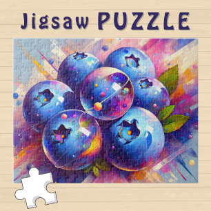 Blueberry Modern abstract Glass Marble Schilderij Legpuzzel