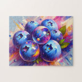 Blueberry Modern abstract Glass Marble Schilderij  Legpuzzel (Horizontaal)