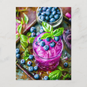 Blueberry Mojito – Zomercocktail Feestdagenkaart