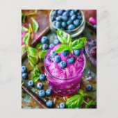 Blueberry Mojito – Zomercocktail Feestdagenkaart (Voorkant)