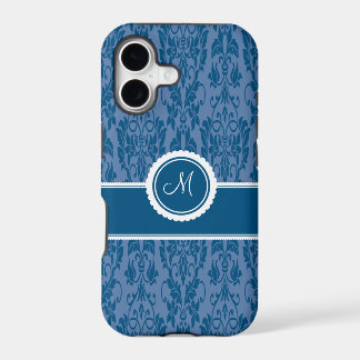 Blueberry Monogrammed Damask iPhone 5 Hoesje
