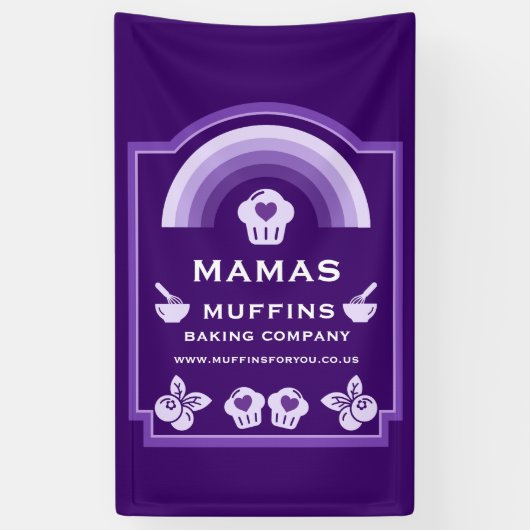 Blueberry Muffin Baker Spandoek (Verticaal)