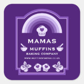 Blueberry Muffin Baker Vierkante Sticker (Voorkant)