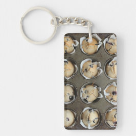Blueberry Muffin in een cupcake pan sleutelhanger