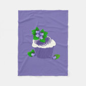 Blueberry Muffin Paars Fleece Deken (Voorkant)