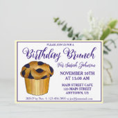 Blueberry Muffin Pastry Breakfast Brunch Kaart (Staand voorkant)