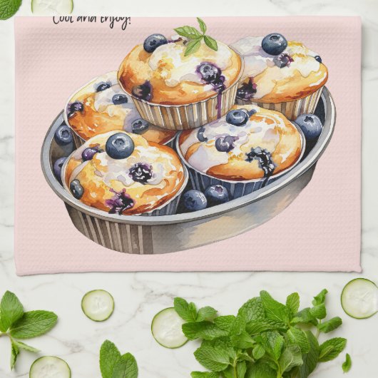Blueberry muffins bakken recept theedoek (Gevouwen)