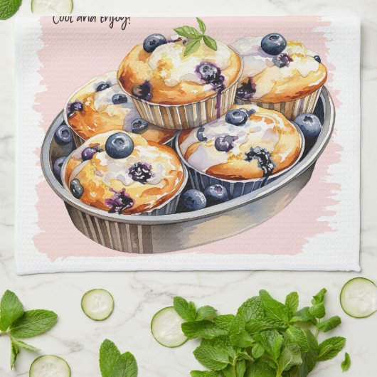 Blueberry muffins bakken recept theedoek (Gevouwen)