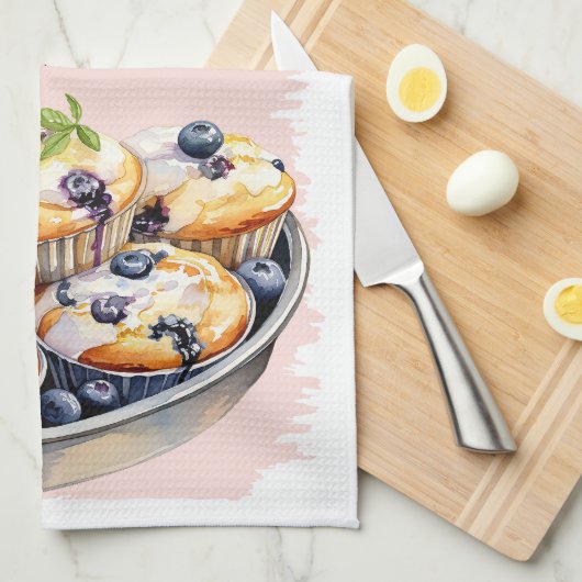 Blueberry muffins bakken recept theedoek (Quarter Fold)