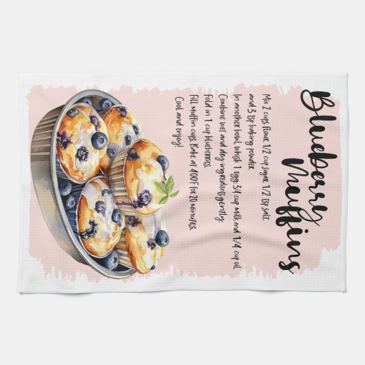 Blueberry muffins bakken recept theedoek (Horizontaal)