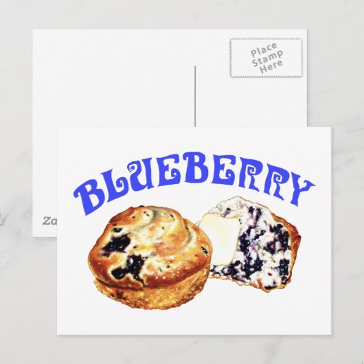 Blueberry Muffins Briefkaart (Voorkant / Achterkant)