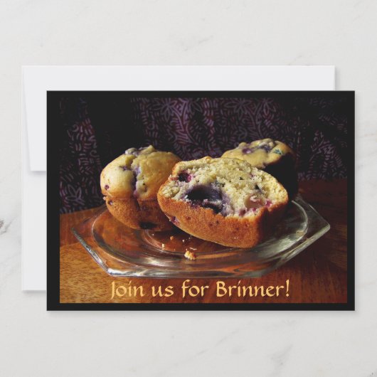 Blueberry Muffins Brinner Invitation Kaart (Voorkant)
