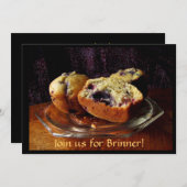 Blueberry Muffins Brinner Invitation Kaart (Voorkant / Achterkant)