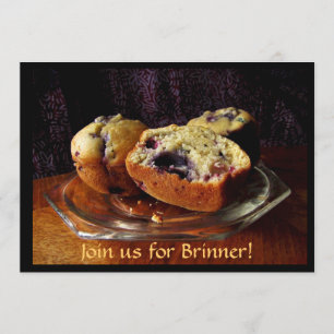 Blueberry Muffins Brinner Invitation Kaart