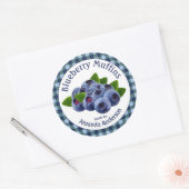 Blueberry Muffins Plaid 3" Cirkel Voedsel Label (Envelop)