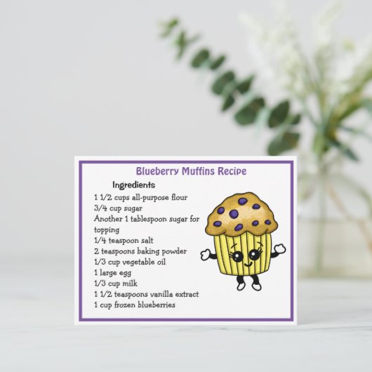Blueberry Muffins Recept Kaart (Staand voorkant)