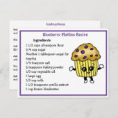 Blueberry Muffins Recept Kaart (Voorkant / Achterkant)